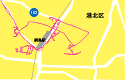 ポスティングにおける軌跡記録画像【横浜市港北区】
